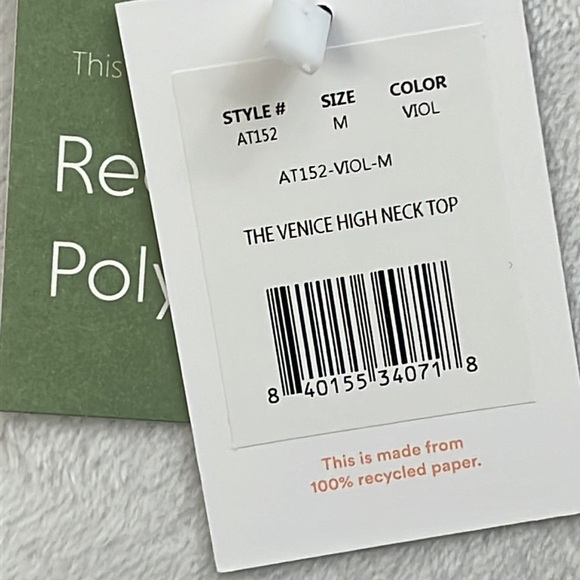 NWT Andie Swim M Purple Violet The‎ Venice High Neck Top Bathing Suit Top - Picture 5 of 14